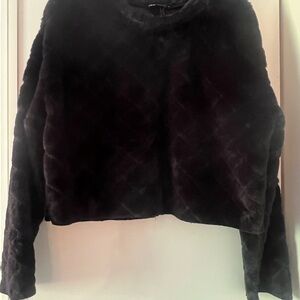 Zara Black Faux Fur Sweater